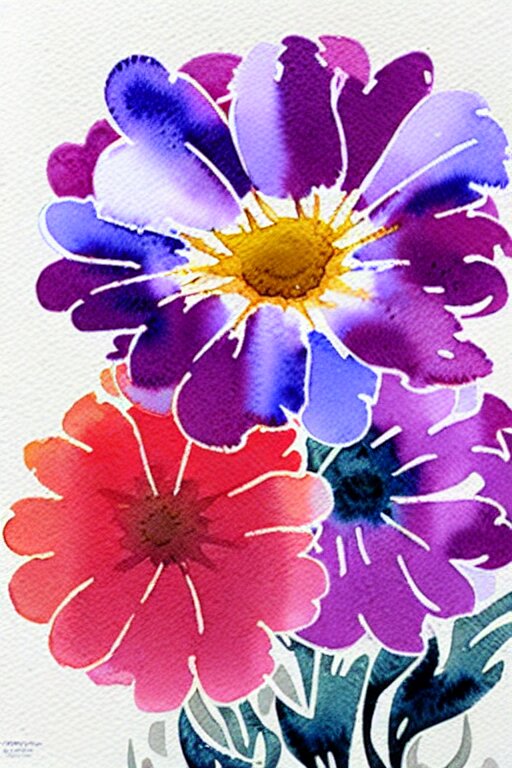 loose watercolor flowers by prafull sawant and michał jasiewicz and eudes correia 