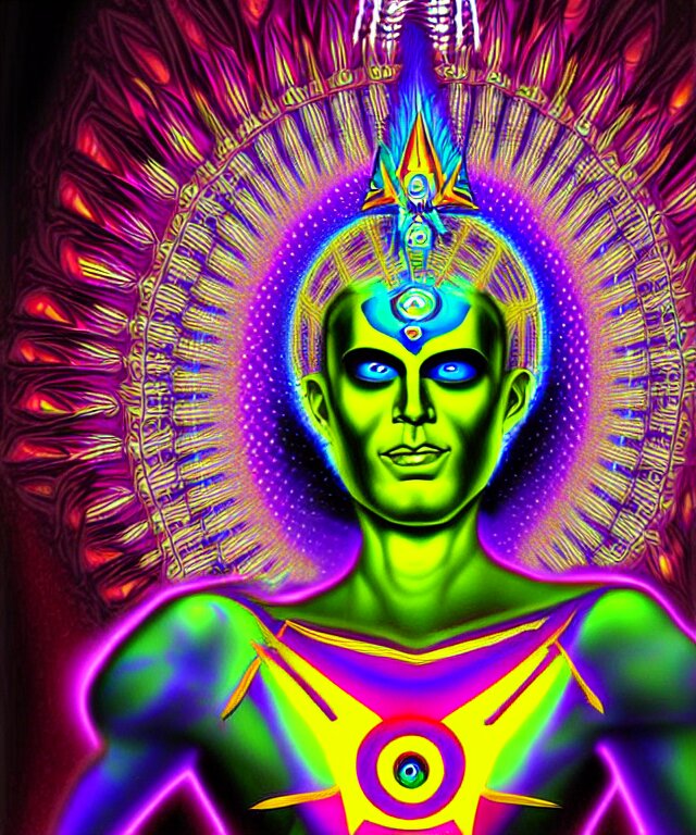 psychedelic dmt deity fantasy art superhero digital painting photorealistic 