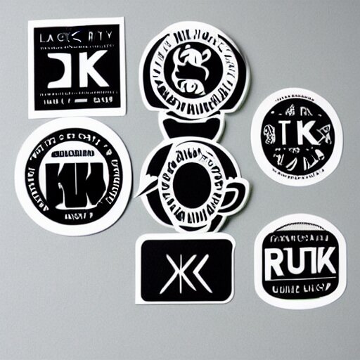 black on white graphic design stickers in style of david rudnick, eric hu, y 2 k, 