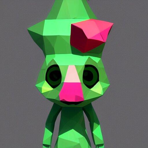 flippy from happy Tree Friends, low poly render