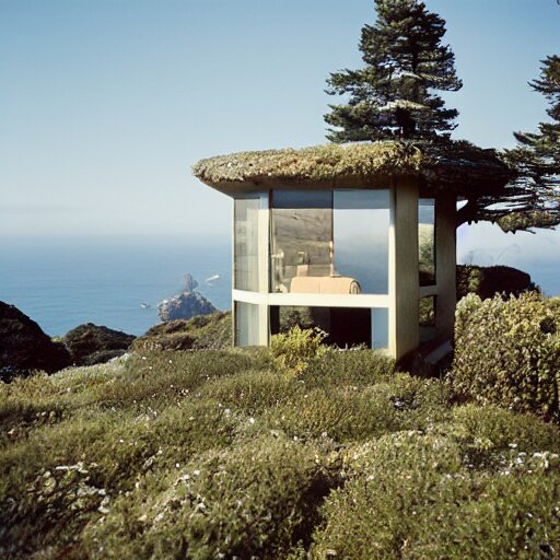 castle designed by renzo piano overlooking big sur. landscape design by andre le notre. fujinon premista 1 9 - 4 5 mm t 2. 9. portra 8 0 0. w 1 0 8 8 