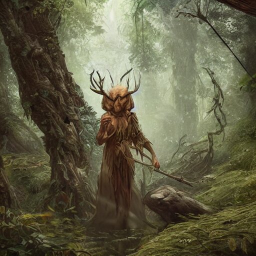 Lexica - A beautiful ultradetailed concept art of an old druid made of ...