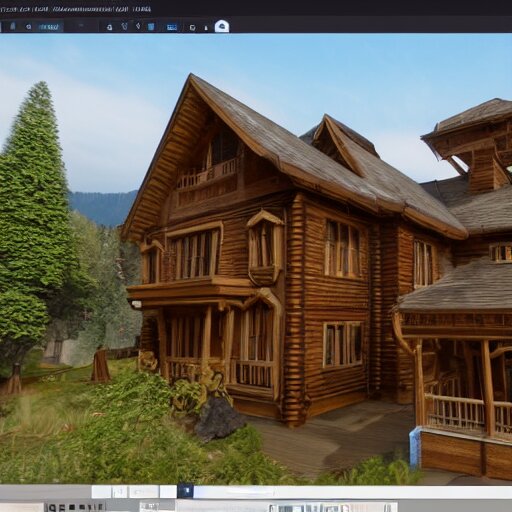 Peaceful wooden mansion, zillow, unreal engine 5 tech demo