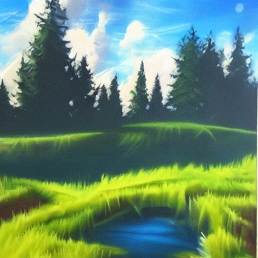 beautiful landscape spray painting 