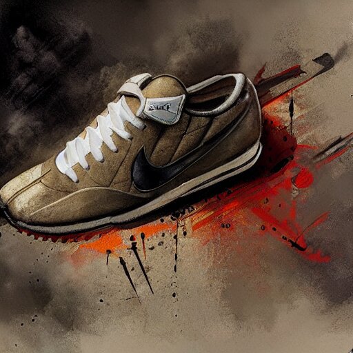 hitler advertises nike sneakers, hyperrealism, sharp focus, 4 k resolution, ultra detailed, style of ron cobb, adolf hiremy - hirschl, syd mead, ismail inceoglu, rene margitte 