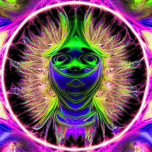 faceless, shrouded figure, powerful being, plant spirit, fractal entity, spirit guide, light being, pearlescent, shiny, glowing, ascending, chromatic aberration, prismatic, weird, odd, surreal, smooth, shaman, symmetry, subtle pattern, pastel colors, ghostly, visions, visionary art