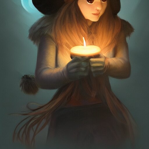 an adventurer wearing a black night cap with a pom pom at the end, holding a candle, portrait, d & d, science fiction, concept art, matte, sharp focus, illustration, concept art, jason chan 