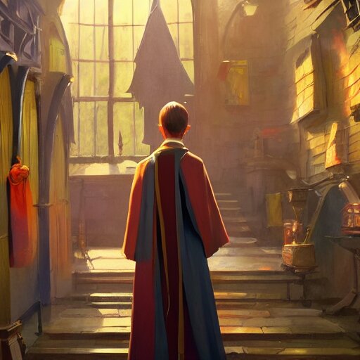 a wholesome animation key shot of harry potter classes, colorful, pixar and disney animation, sharp, very detailed, high resolution, key art by greg rutkowski, bloom, dramatic lighting 