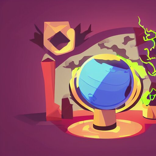 skill magic vector cutout stylized digital illustration video game icon global illumination ray tracing advanced technology 