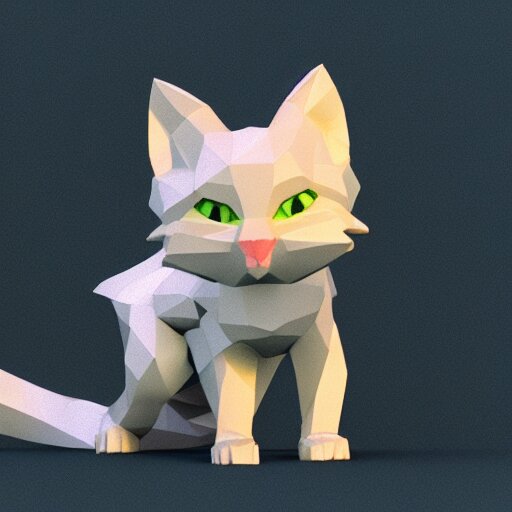 low - poly kitten, 3 d render, blender, unity, octave, 4 k, isometric view, white background, beautiful render, pastel colours, breath of the wild art style 