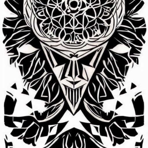 tattoo design, stencil, tattoo stencil, traditional, a world famous tattoo of a geometric refrigerator