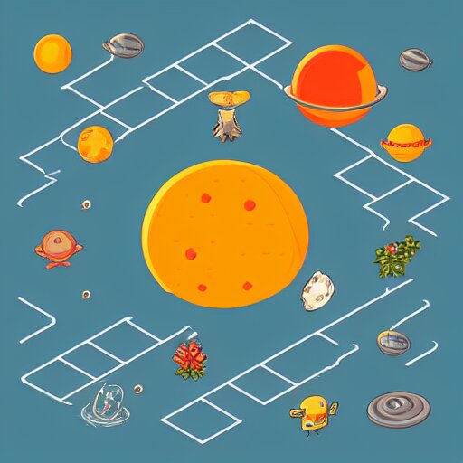 cute isometric solar system 