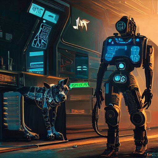 robot hyena, cyberpunk 2 0 7 7 concept art, highly detailed 