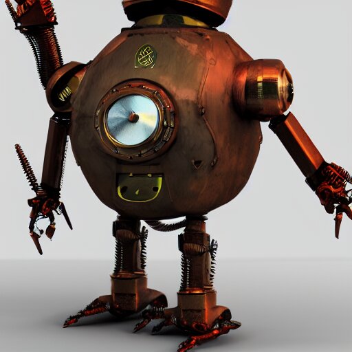 a robot bird,steampunk, 3d render,unreal engine