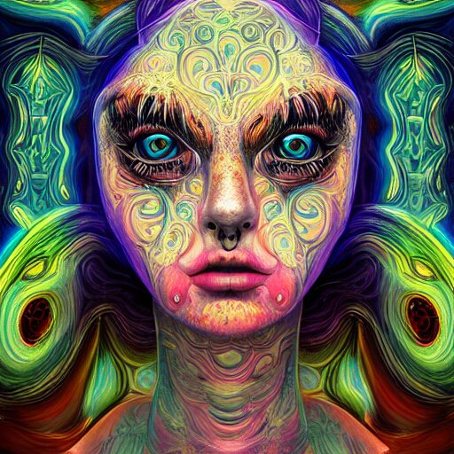 An extremely psychedelic portrait of deep sea goddess, surreal, LSD, face, detailed, intricate, elegant, lithe, highly detailed, digital painting, artstation, concept art, smooth, sharp focus, illustration