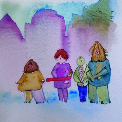 watercolour wodoo people 