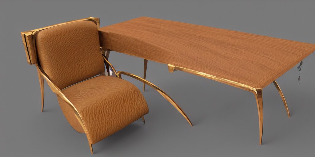 furniture design art deco, 3d render, furniture design sheet, Greg Rutkowski, Zabrocki, Karlkka, Jayison Devadas, Phuoc Quan, trending on Artstation, 8K, ultra wide angle, zenith view, pincushion lens effect