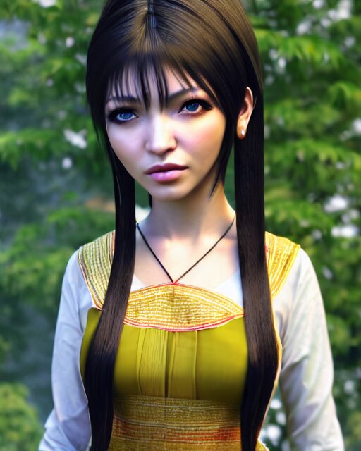 render as a very beautiful daz 3d anime aiko girl, wearing assamese bihu mekhela sador gamosa dress, long braided black hair, hazel eyes, full round face, short smile, assam tea garden setting, cinematic lighting, medium shot, mid-shot, highly detailed, trending on Artstation, Unreal Engine 4k, daz studio genesis iray ultra hd, cinematic wallpaper by Stanley Artgerm Lau, anime masterpiece,