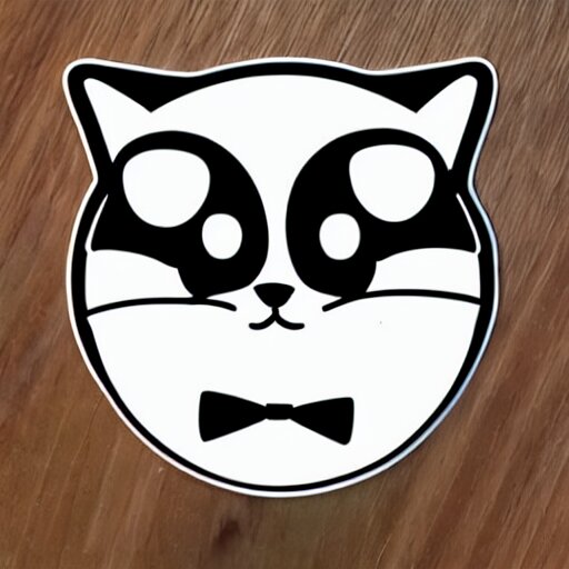 sticker of cute tuxedo cat 