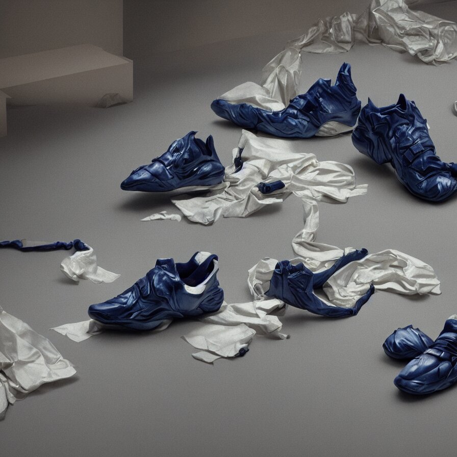 futuristic balenciaga sneakers by ( ( ( lucian freud ) ) ) and gregory crewdson and francis bacon, highly detailed, hyper realistic, oktane render, biomorphic, 8 k, highly detailed, hyper realistic, photorealistic, 