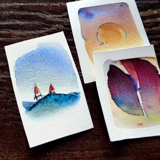 tiny warm watercolor prints 