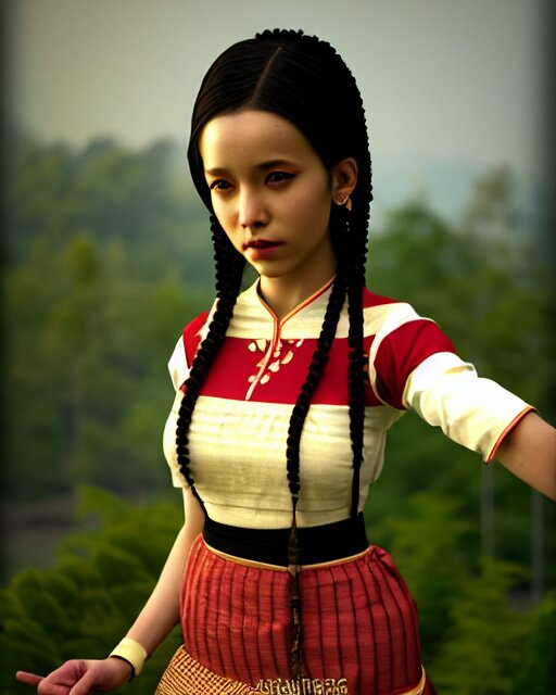 render as a very beautiful daz 3d anime aiko girl, wearing assamese bihu mekhela sador gamosa dress, long braided black hair, hazel eyes, full round face, short smile, assam tea garden setting, cinematic lighting, medium shot, mid-shot, highly detailed, trending on Artstation, Unreal Engine 4k, daz studio genesis iray ultra hd, cinematic wallpaper by Stanley Artgerm Lau, anime masterpiece,