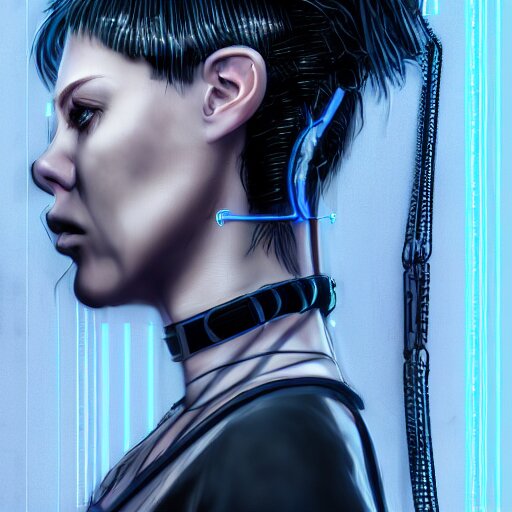 detailed realistic cyberpunk female character cyberpunk wearing large steel collar around neck, realistic, art, beautiful, 4K, collar, choker, collar around neck, punk, artstation, detailed, female, woman, choker, cyberpunk, neon, punk, collar, choker, collar around neck, thick collar, choker around neck, wearing choker, wearing collar, bright neon punk hair,