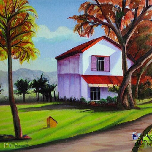 country house painting by molina campos 