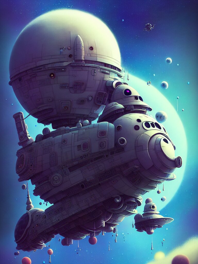 space ship, moody, fluffy, ::alejandro jodorowsky, studio ghibli, beeple and James Gilleard and Justin Gerard :: ornate, dynamic, particulate, intricate, elegant, highly detailed, centered, artstation, smooth, sharp focus, octane render, 3d