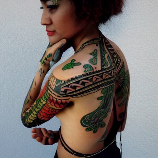 girl with a tribal tatoo 