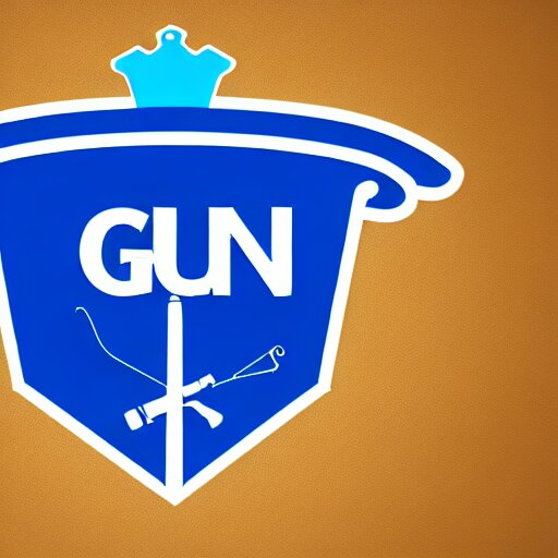 gun with a blue crown logo 