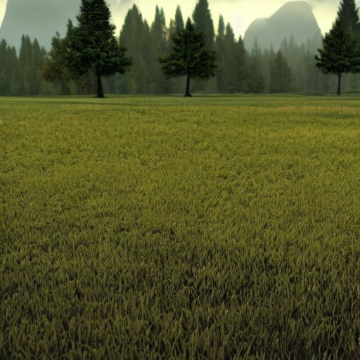 landscape field, hyperrealistic, cinematic, unreal engine 5, rain 