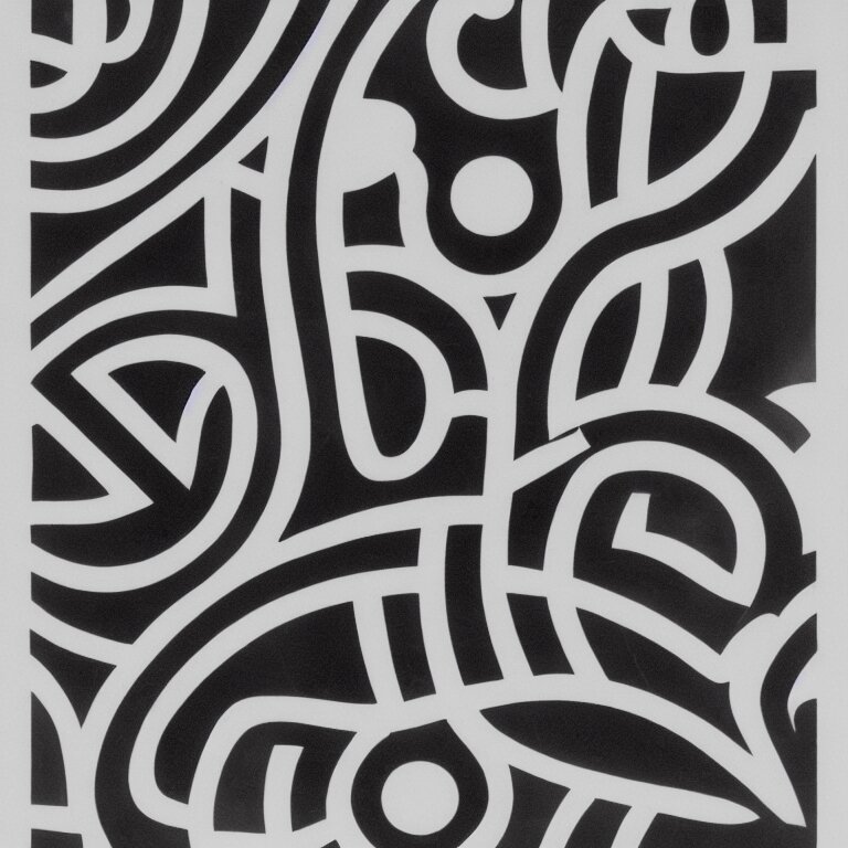 symbol by karl gerstner, monochrome black and white, 1 : 1 ratio, 8 k print scan 