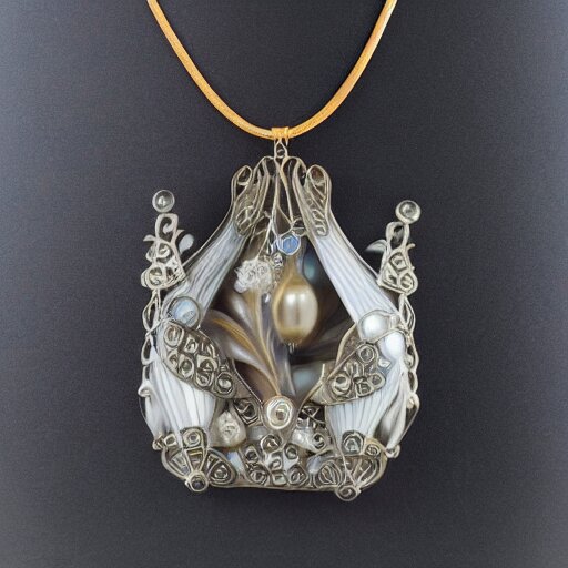 complicated artnouveau lalique necklace 