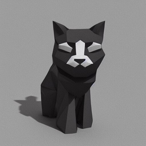 a low poly model of a cat