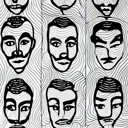 outline of faces, wallpaper 