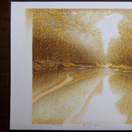  Colored pencil art on paper, Gold Rush, highly detailed, artstation, MasterPiece, Award-Winning, Caran d'Ache Luminance