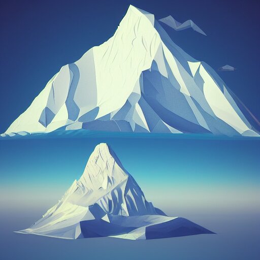 floating island with mount everest in the sky, low poly, isometric art, 3d art, high detail, artstation, concept art, behance, ray tracing, smooth, sharp focus, ethereal lighting