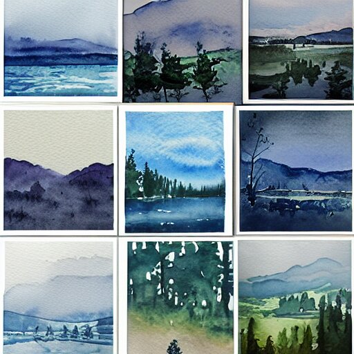 landscape watercolor prints 