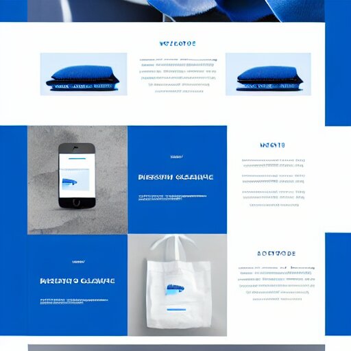 minimalistic clean website brand design portal, blue background with white text, large tab layout on the left, pleasing colors and readable fonts, featuring a corporate brand logo image