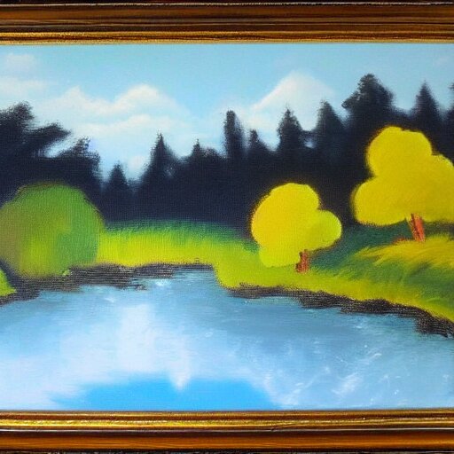 landscape, oil on canvas, by bob ross 