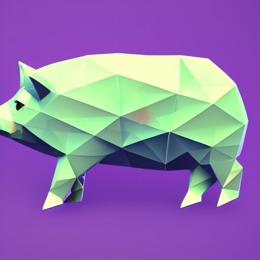 low poly pig in an isometric view using a playstation 1 ps 1 aesthetics, asset, blank background 