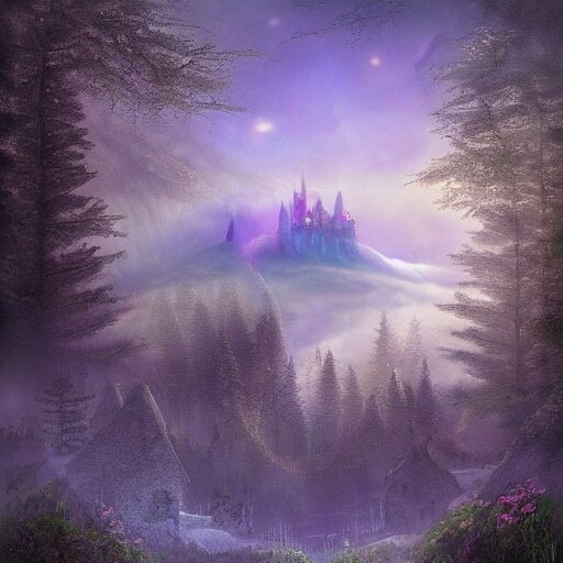 magical academy on a mountain, mist, fantasy, realism, by bagshaw tom 