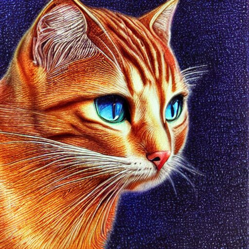  Colored pencil art on paper, Phantom Cat, highly detailed, artstation, MasterPiece, Award-Winning, Caran d'Ache Luminance