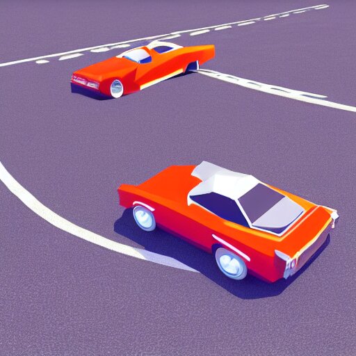 a 3d low poly game object of a retro car