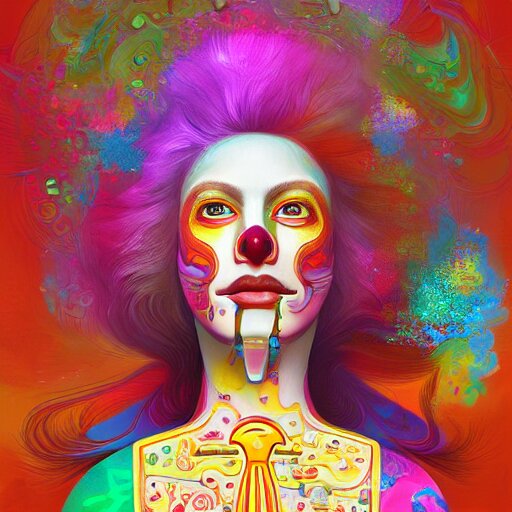 An extremely psychedelic portrait of McDonalds, surreal, LSD, face, detailed, intricate, elegant, lithe, highly detailed, digital painting, artstation, concept art, smooth, sharp focus, illustration