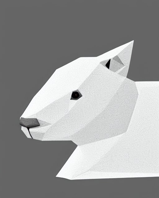 low polygon render of a capybara on a white background, isometric 3d, ultra hd