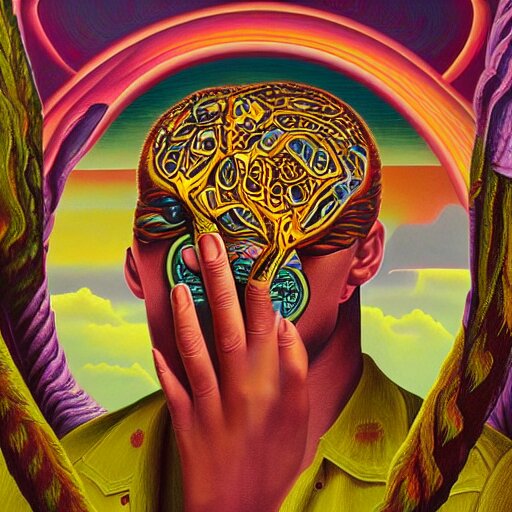 intricate five star the scorpio mind by casey weldon, oil on canvas, surrealism, hdr, high detail, photo realistic, hyperrealism, matte finish, high contrast, 3 d depth, centered, masterpiece, vivid and vibrant colors, enhanced light effect, enhanced eye detail, artstationhd 