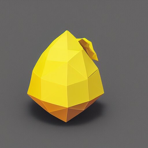 low-poly logo of a lemon wearing a low-poly black fedora, 4k