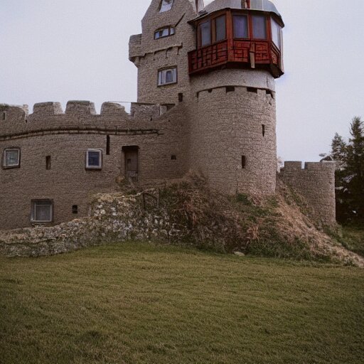 Castle as a tiny home. Photographed with Leica Summilux-M 24 mm lens, ISO 100, f/8, Portra 400